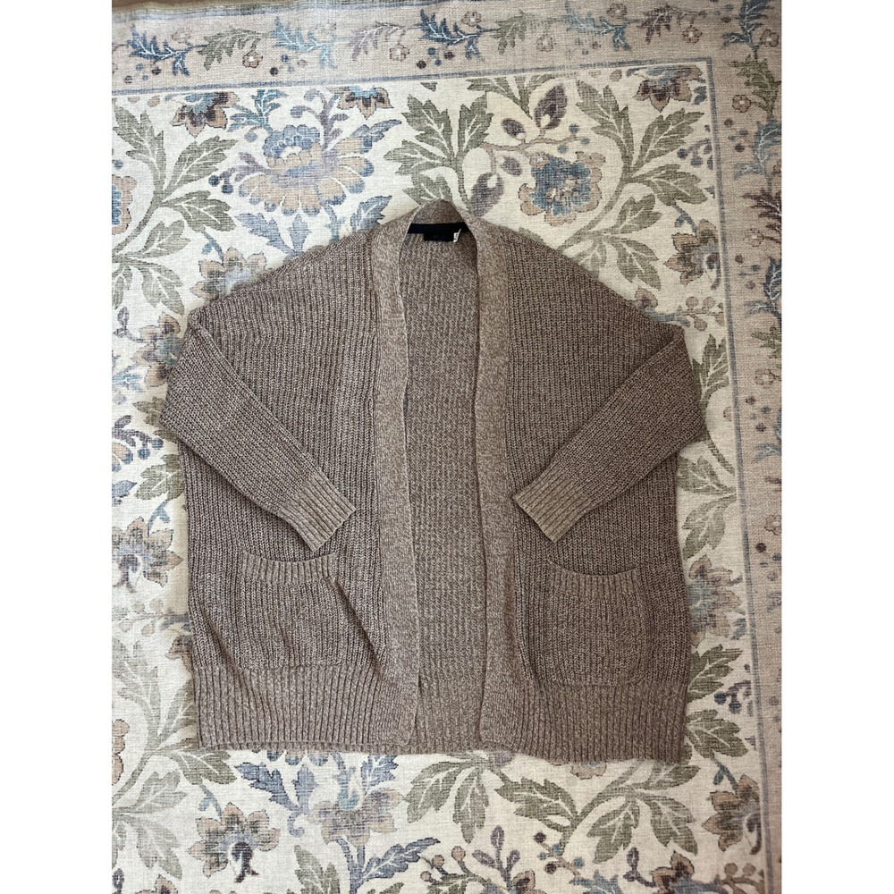 BDG Cardigan Sweater Womens Medium Taupe Excellent Open Front Shaker Knit Pocket